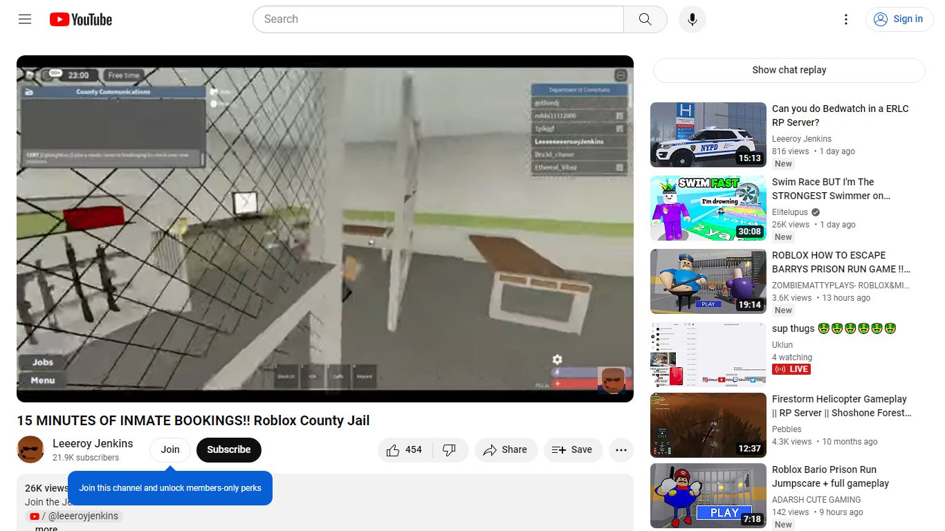 15 MINUTES OF INMATE BOOKINGS!! Roblox County Jail - YouTube
